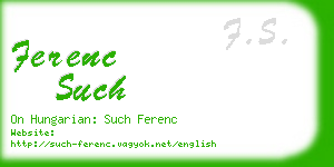 ferenc such business card